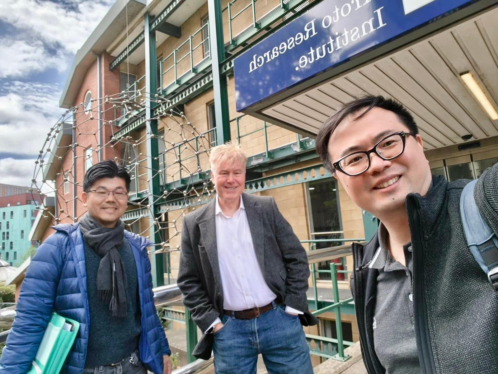 Dr. Shuhei Miyashita, Tim Harper and Dr. Kangsheng Bretherton-Liu at the University of Sheffield